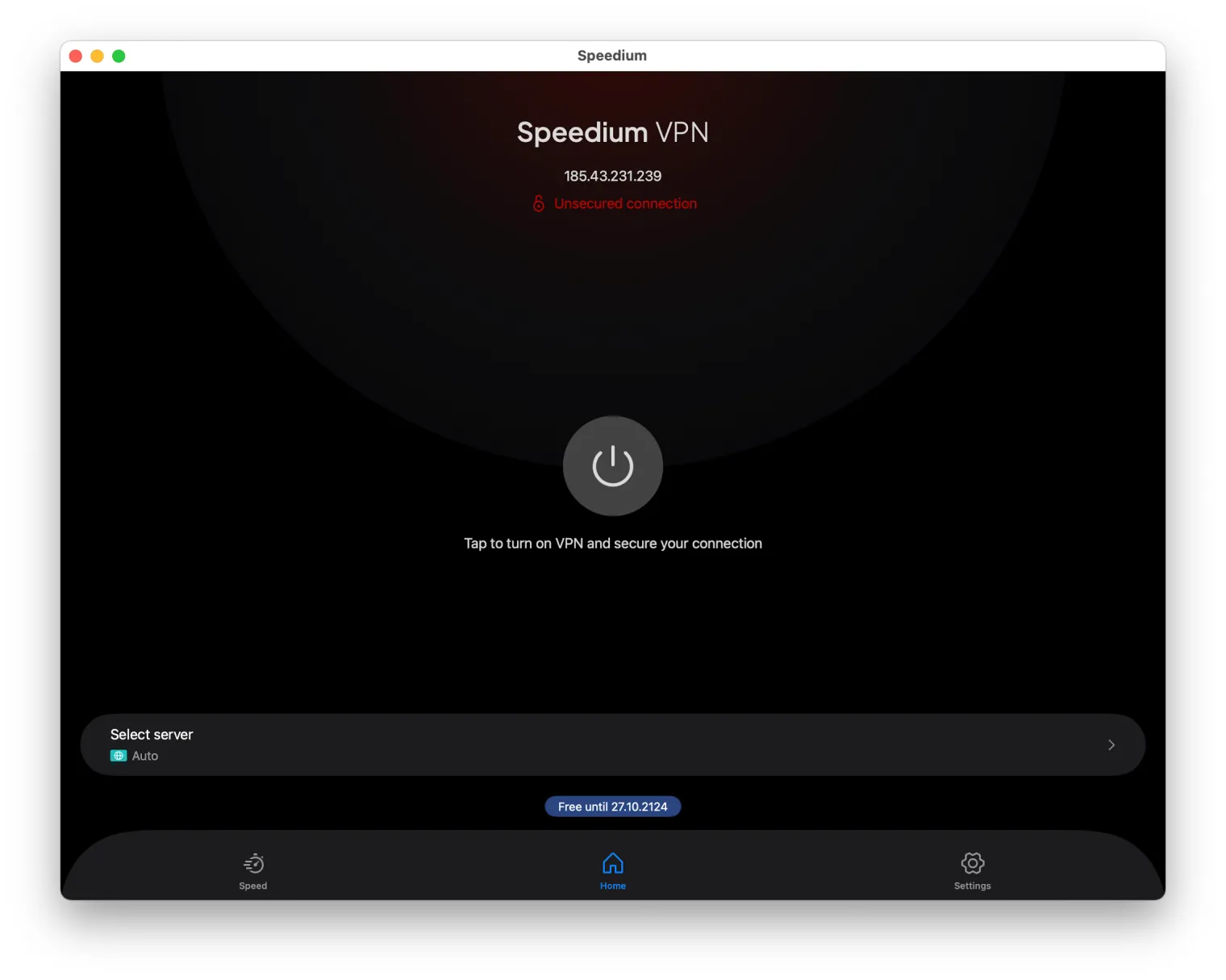 MyVPN on Mac before connecting