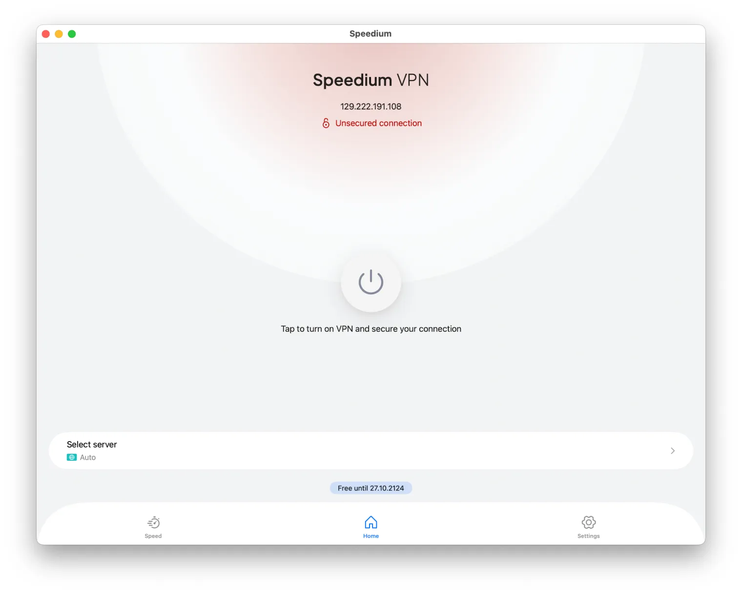 MyVPN on Mac before connecting