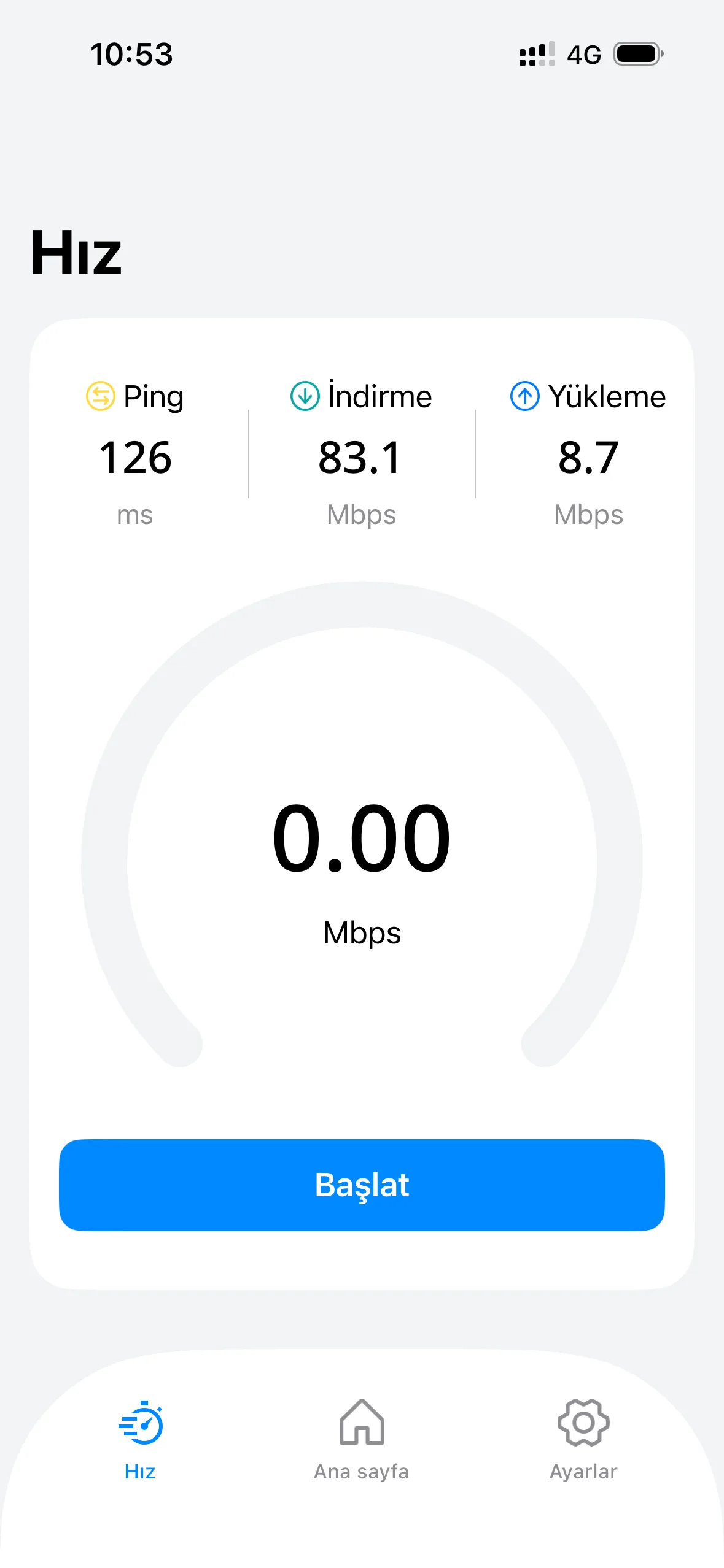 ABD VPN sunucusu ile yüksek hızlı Speedtest sonucu: 83.1 Mbps